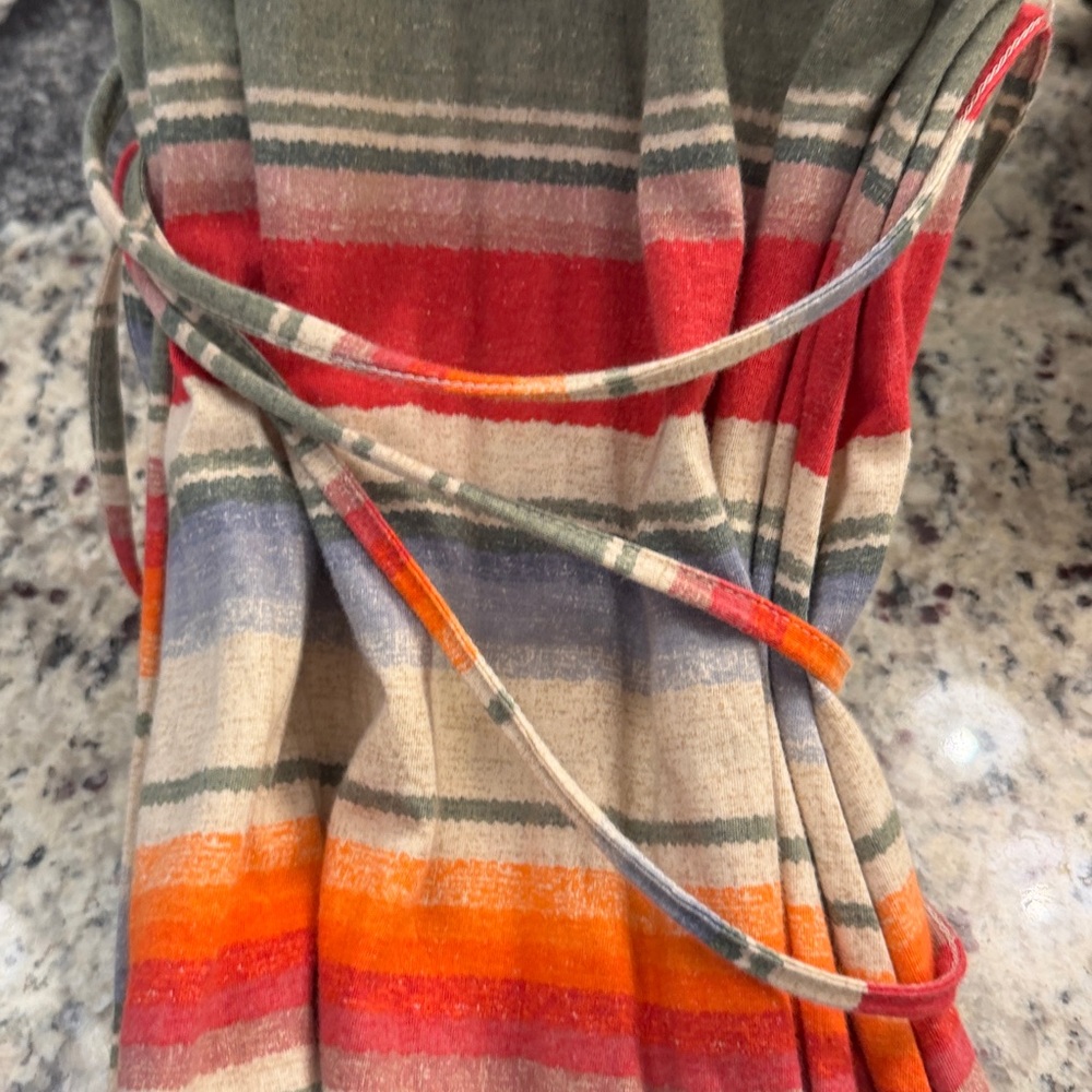 Striped Multicolor Ruffle Dress - Picture 4 of 5